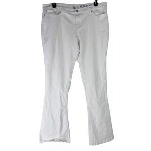 NY & Company Womens Size 18 Slim‎ Boot Jeans White Low Rise Bootcut Casual Pants